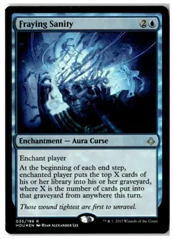 MTG Foil Fraying Sanity - Hour of Devastation Moderately Played English - Image 1