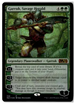 MTG Foil Garruk, Savage Herald - Core Set 2021 Moderately Played English - Image 1