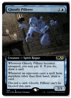 MTG Foil Ghostly Pilferer (Extended Art) - Core Set 2021 MP English - Image 1