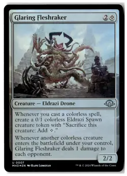 MTG Foil Glaring Fleshraker - Modern Horizons 3 Heavily Played English - Image 1