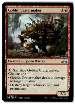 MTG Foil Goblin Cratermaker - Guilds of Ravnica Moderately Played English - Image 1