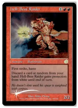MTG Foil Hell-Bent Raider - Torment Moderately Played English - Image 1