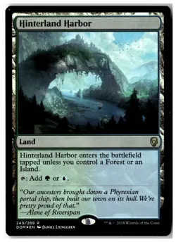 MTG Foil Hinterland Harbor - Dominaria Moderately Played English - Image 1