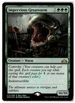 MTG Foil Impervious Greatwurm - Buy-A-Box Promos Moderately Played English - Image 1