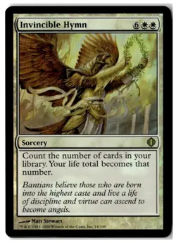 MTG Foil Invincible Hymn - Shards of Alara Moderately Played English - Image 1