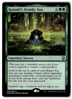 MTG Foil Kamahl's Druidic Vow - Dominaria Moderately Played English - Image 1