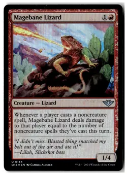 MTG Foil Magebane Lizard - Outlaws of Thunder Junction Lightly Played English - Image 1