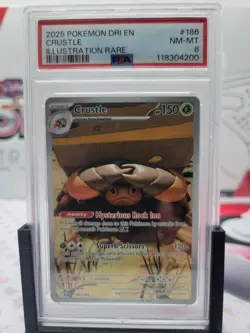 2025 Pokemon Crustle 186/182 Sv10: Destined Rivals Holo PSA 8 - Image 1