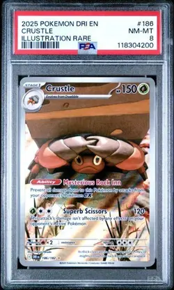 2025 Pokemon Crustle 186/182 Sv10: Destined Rivals Holo PSA 8 - Image 3