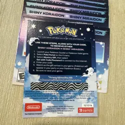 POKEMON SCARLET/VIOLET SERIAL CODES SHINY MIRAIDON AND SHINY KORAIDON UNSCRATCHD - Image 2