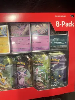 Pokemon TCG, Prismatic Evolutions, 8 Mini Tins Display, Costco Exclusive, Promos - Image 4