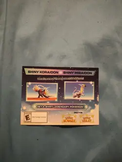 Shiny Koraidon & Miraidon Pokemon Scarlet Violet Code Card - Gamestop - Image 1
