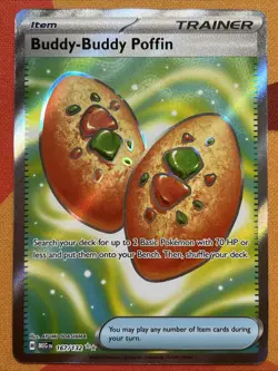 Pokemon Card Buddy-Buddy Poffin Full Art Ultra Rare (167/132) Mega Evolution NM - Image 1