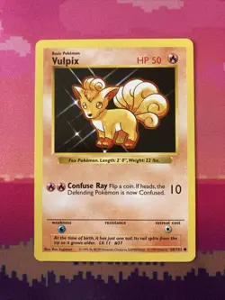 Pokemon Card Vulpix Shadowless Base Set Common 68/102 Near Mint - Image 1