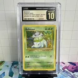 CGC 10 PRISTINE Bulbasaur 001/034 CLASSIC Collection HOLO Pokemon Card - Image 1