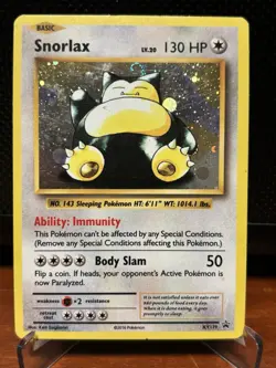 Snorlax XY179 Pokemon TCG 2016 XY Promo Holo Rare Card PLAYED - Image 1