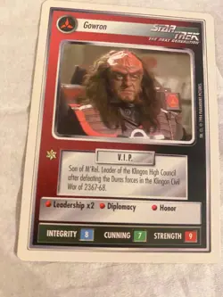 Star Trek CCG 1E WB94 Alpha GOWRON Rare Card NEVER PLAYED - Image 1