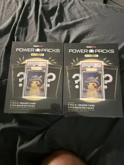 Gamestop Pokemon Power Packs - 2 TCG Booster Packs 1 PSA 8+ Graded Card (Bundle) - Image 1