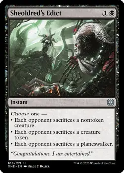 NM Sheoldred's Edict, MTG, Phyrexia: One, Magic the Gathering, 108 - Image 1