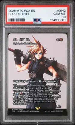 2025 MTG FINAL FANTASY: THROUGH THE AGES NON-FOIL 0042 CLOUD STRIFE PSA 10 pop16 - Image 1