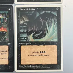 MTG Magic The Gathering 4x Dark Ritual Playset NM Spanish and German - Image 4
