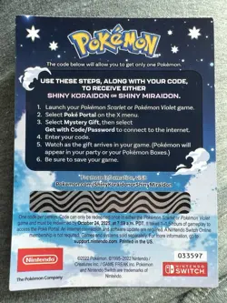 Shiny Miraidon Koraidon Code GameStop Pokemon - Code With Be IM’d - Image 2