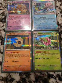 Mega Evolution Prerelease Pokemon Promo set Meganium Inteleon Alakazam Lunatone - Image 1