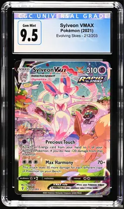 2021 Pokemon Evolving Skies Sylveon VMAX 212 Secret Rare CGC 10 GEM MINT BLUE - Image 1