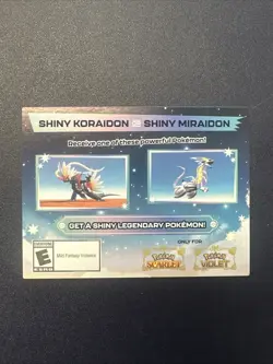 Shiny Miraidon Koraidon Code GameStop Pokemon Promo NM Not Scratched - Image 1