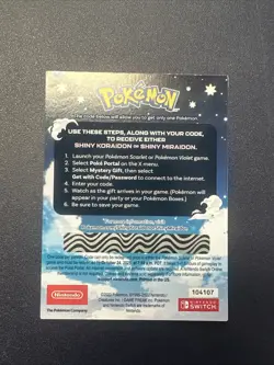 Shiny Miraidon Koraidon Code GameStop Pokemon Promo NM Not Scratched - Image 2