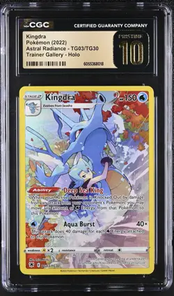 KINGDRA Astral Radiance Trainer Gallery Holo #TG03 CGC 10 Pristine Pokemon - Image 1