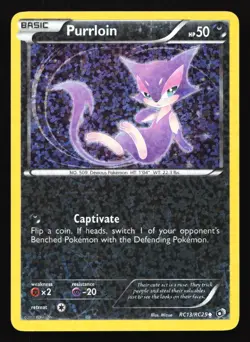Pokemon Purrloin RC13 Legendary Treasures Radiant Collection Reverse Holo LP - Image 1