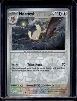 Noctowl SV05: Temporal Forces Pokemon 127/162 Reverse Holo NM+ - Image 1