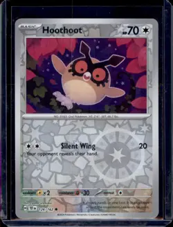 Hoothoot SV05: Temporal Forces Pokemon #126/162 Reverse Holo NM+ - Image 1