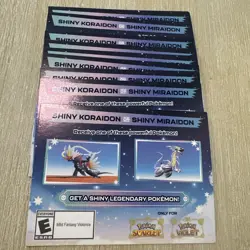 POKEMON SCARLET/VIOLET SERIAL CODES SHINY MIRAIDON AND SHINY KORAIDON UNSCRATCHD - Image 1