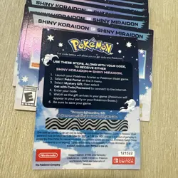 POKEMON SCARLET/VIOLET SERIAL CODES SHINY MIRAIDON AND SHINY KORAIDON UNSCRATCHD - Image 2