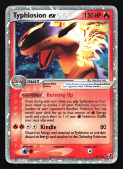 Pokemon Typhlosion ex 110/115 EX Unseen Forces Ultra Rare Holo MP - SWIRL - Image 1
