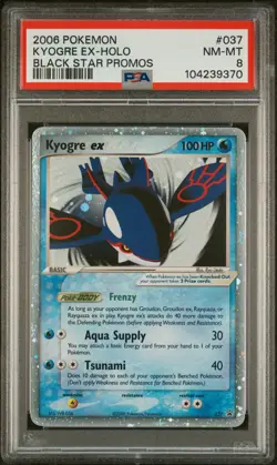 2006 POKEMON BLACK STAR PROMOS #037 KYOGRE EX-HOLO PSA 8 - Image 1