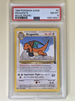 1999 POKEMON GAME MOVIE PROMO #5 Dragonite PSA 8 - Image 2