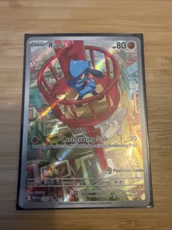 Riolu 010 - ME01: Mega Evolution POKEMON CENTER Stamped Promo Holo NM - Image 3