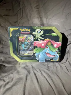 Pokemon Celebi and Venusaur GX Tag Team Tin Factory Sealed 2019 - Image 1