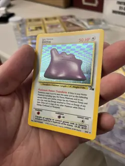 Ditto 3/62 Fossil Holo-NM Unlimited Edition Pokemon TCG 1999 WOTC - Image 3