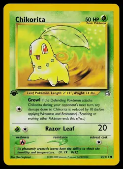 Pokemon Card - Chikorita 1st Edition Neo Genesis 54/111 Common - Image 1