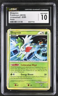 CGC 10 Shaymin 8/95 Holo Unleashed Pokemon Card - Image 1