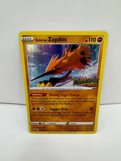 Galarian Zapdos STAMPED Holo Prerelease card PROMO SWSH124 Evolving Skies Pokemo - Image 1