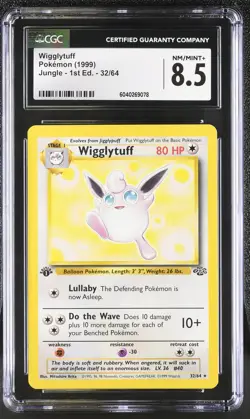 CGC 8.5 Wigglytuff 1999 Jungle 1st Edition 32/64 Pokemon Card - Image 1