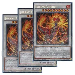 Yugioh - Jurrac Astero x 3 - 1st Edition Secret Rare NM - Free Holo Card - Image 1