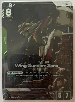 Bandai Gundam TCG GD01-024 Wing Gundam Zero LR+ Card Near Mint Condition - Image 1