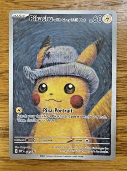 Van Gogh Pikachu with Grey Felt Hat! SVP #085 Promo Full Art Pokemon Card! - Image 1