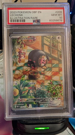 Pokemon TCG Lechonk 209/197 2023 Obsidian Flames Illustration Rare Card - PSA 10 - Image 1